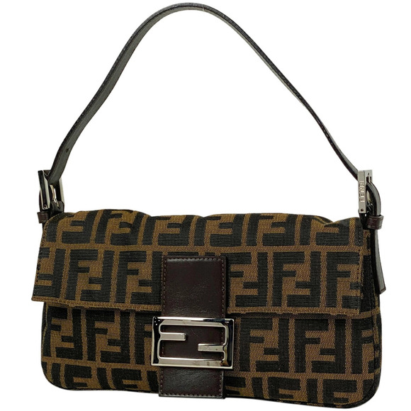 Fendi Handbags - Fendi Zucca Mamma Baguette Shoulder Bag leather brown